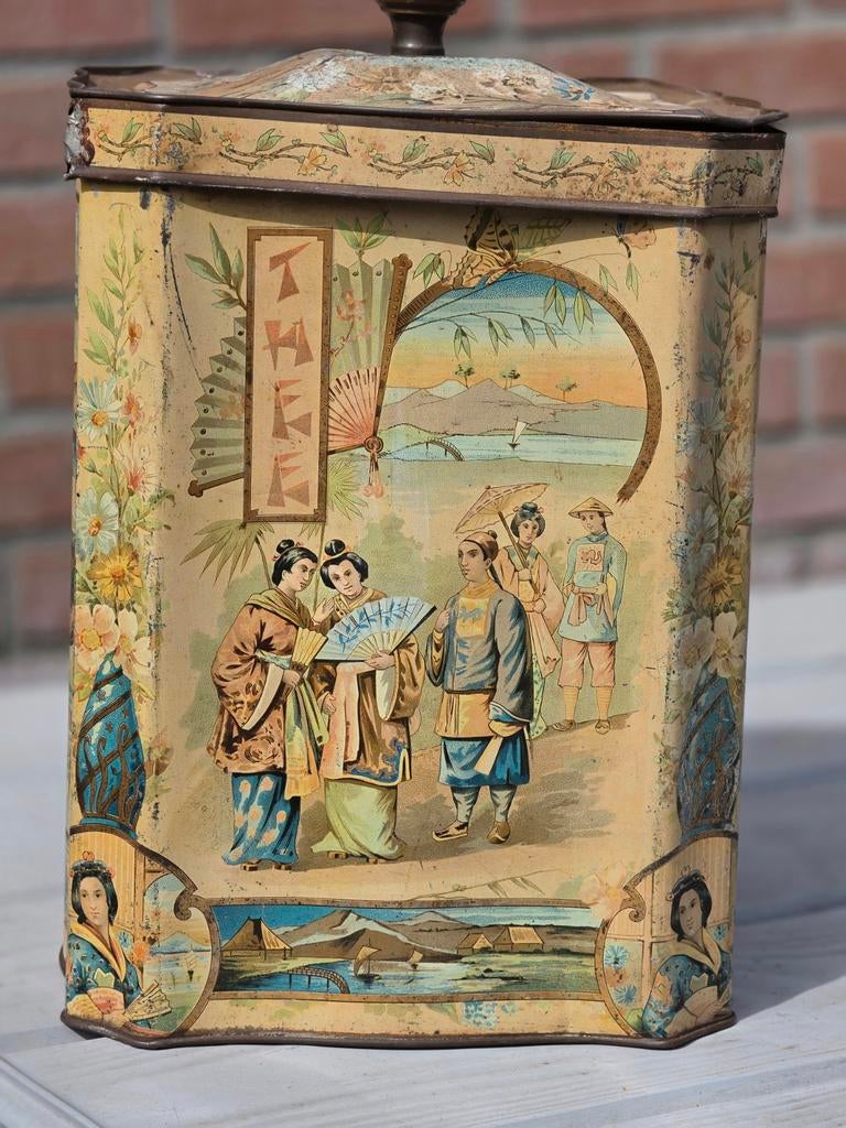 Chinees Thee blik Winkel blik, Ophalen of Verzenden, Gebruikt, Thee