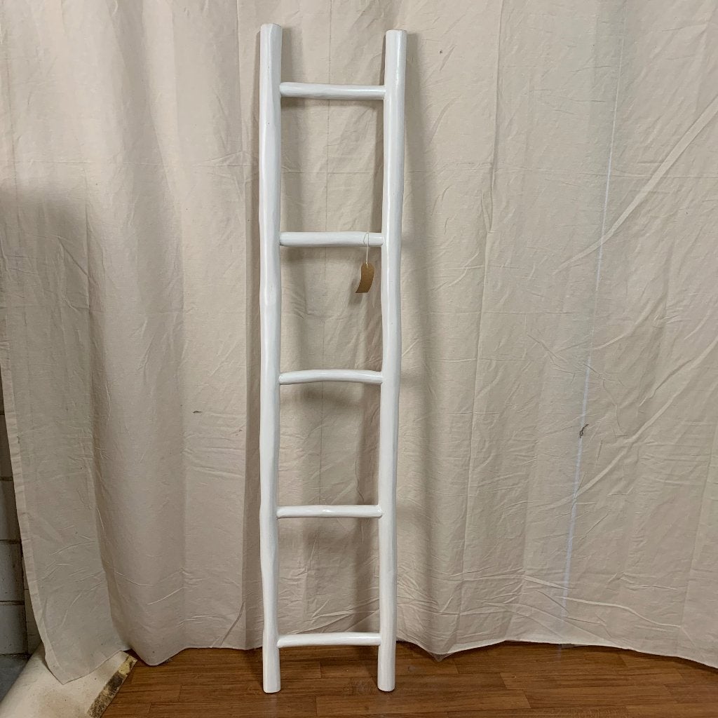 decoratie ladder teak white wash – 180 cm - Gratis bezorgd, TTM Wonen, Meubels – (Perzische) Tapijten en Woonaccessoires, Hout