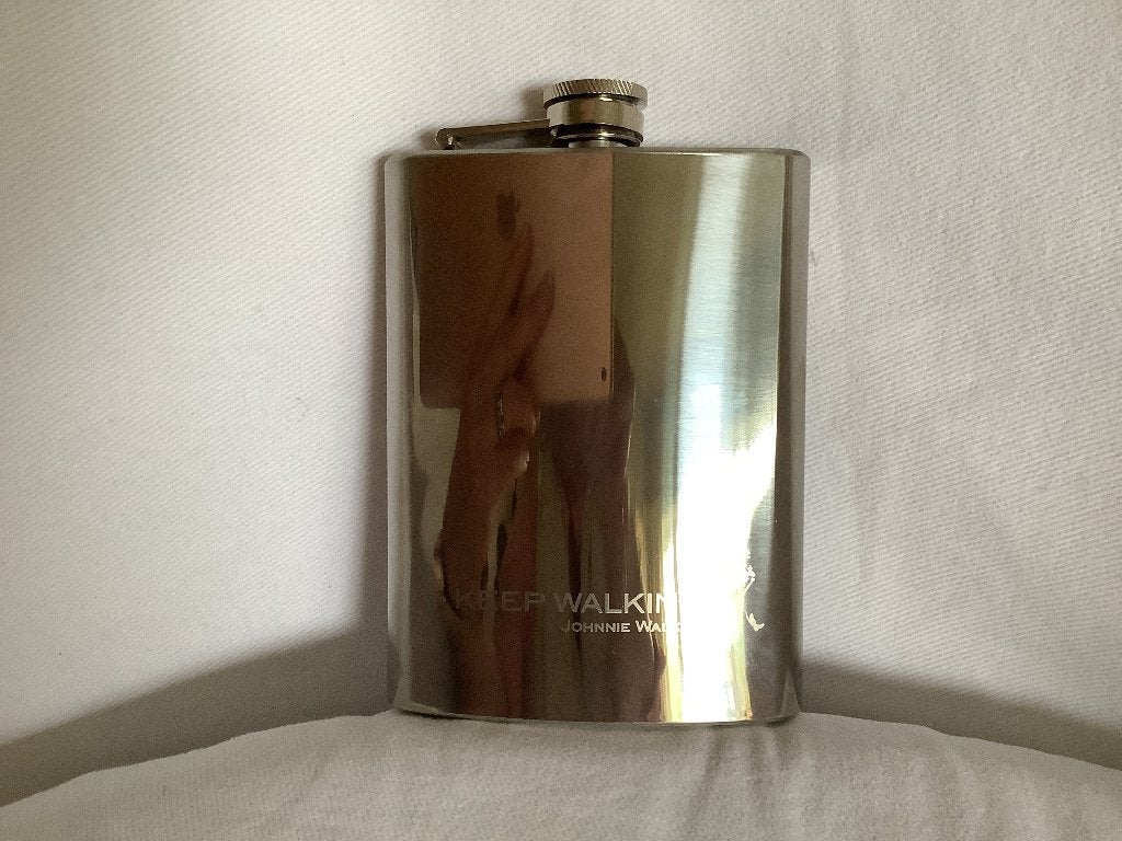 Johnnie Walker heupflacon hip flask, roestvrijstaal, Ophalen of Verzenden, Zo goed als nieuw