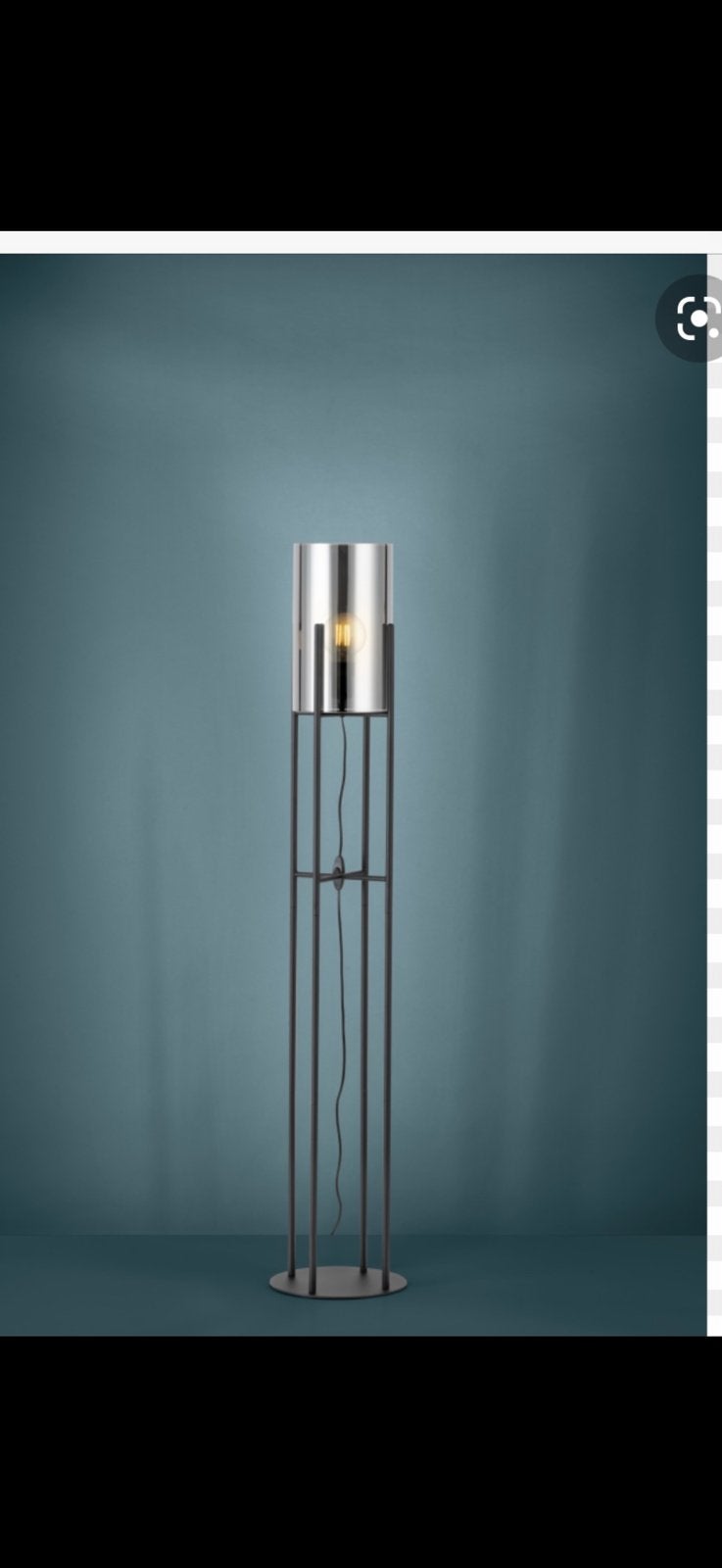 Staande lamp zwart met zilver/smoke, Huis en Inrichting, Ophalen, Zo goed als nieuw, 150 tot 200 cm