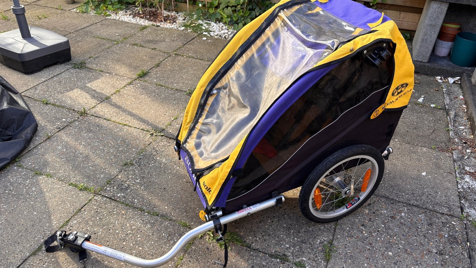 Burley Solo kinderfietskar – incl. joggingkit | goede staat, Ophalen of Verzenden, Gebruikt, Kinderkar, Opvouwbaar