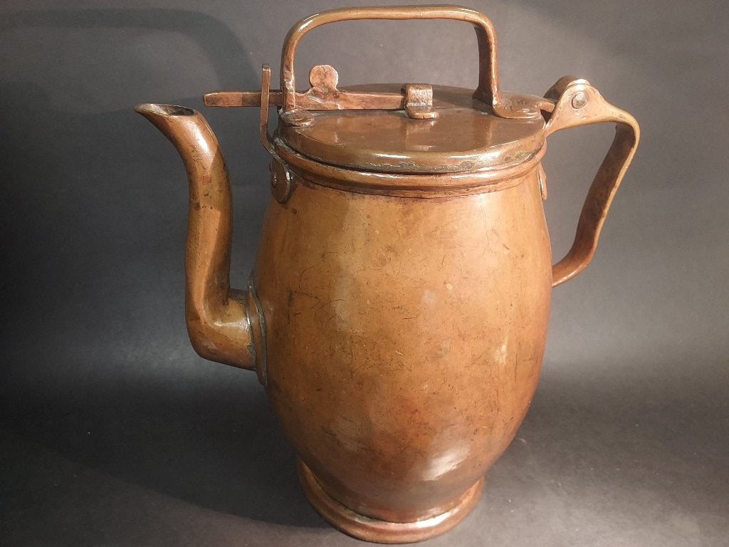 Antiek koperen koffiepot XL, Ophalen of Verzenden, Koper