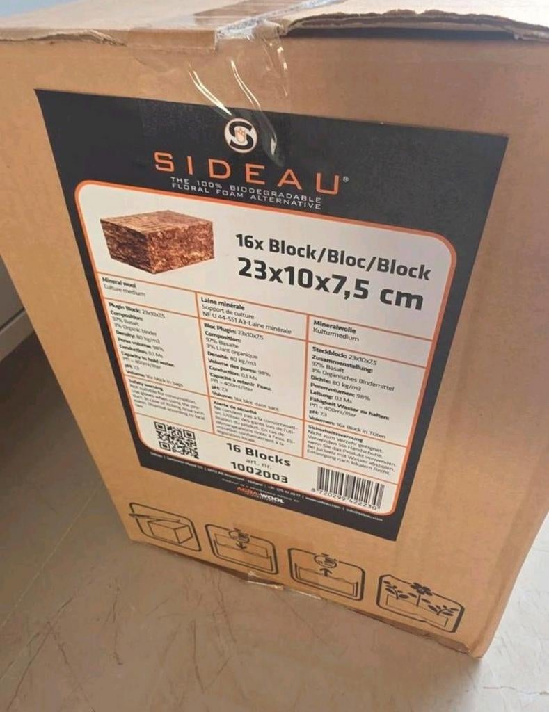 SIDEAU 100% NATURAL FLORAL FOAM STEEKBLOK, Tuin en Terras, Ophalen