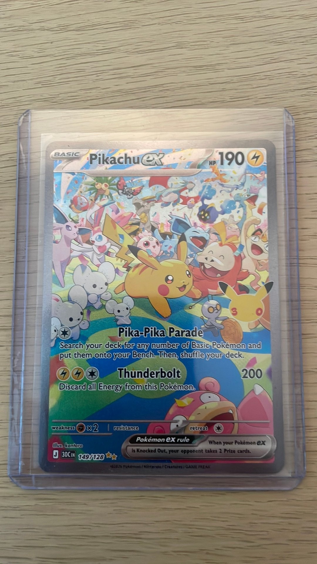 Pikachu EX #149 30th, Ophalen of Verzenden, Zo goed als nieuw