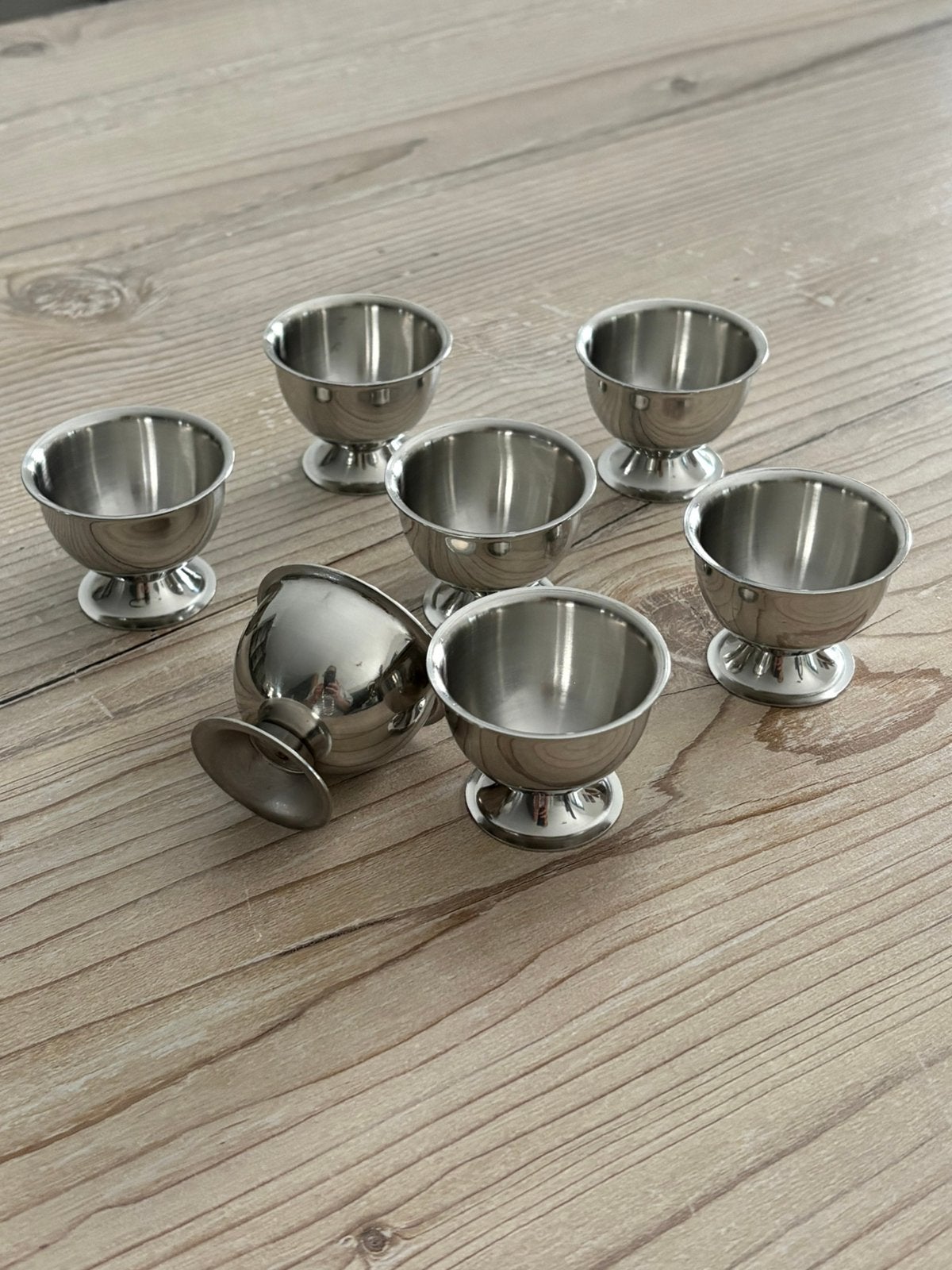 Set design eierdopjes – Polaris Norway (RVS). 7 stuks., Huis en Inrichting, Overige materialen, Verzenden, Overige typen, Zo goed als nieuw