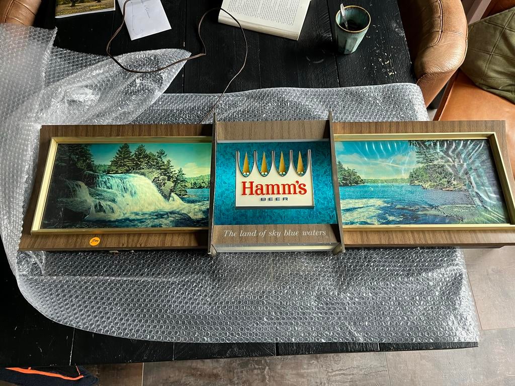 Hamms bier bewegende reclame uit USA, Ophalen, Gebruikt, Lichtbak of (neon) lamp
