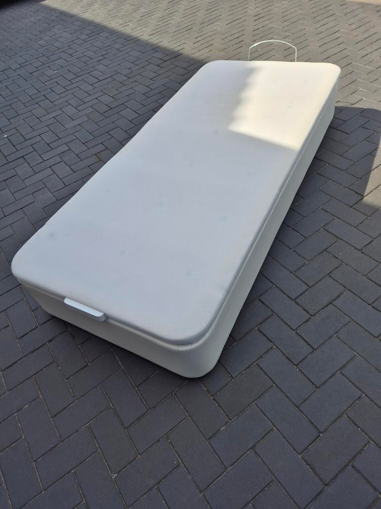 Ikea KVITSÖY wit eenpersoons bed met opberger 90x200 cm, Ophalen, Overige materialen, 90 cm, Eenpersoons
