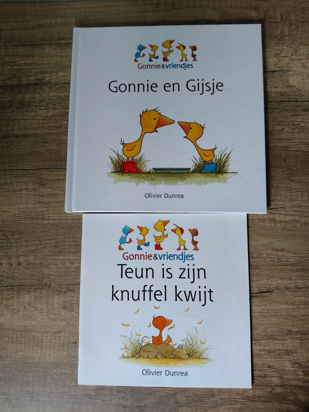 Gonie & Vriendjes: Gonie en Gijsje +Teun is zijn knuffel kw, Ophalen of Verzenden, Zo goed als nieuw, Olivier Dunrea, 2 tot 3 jaar