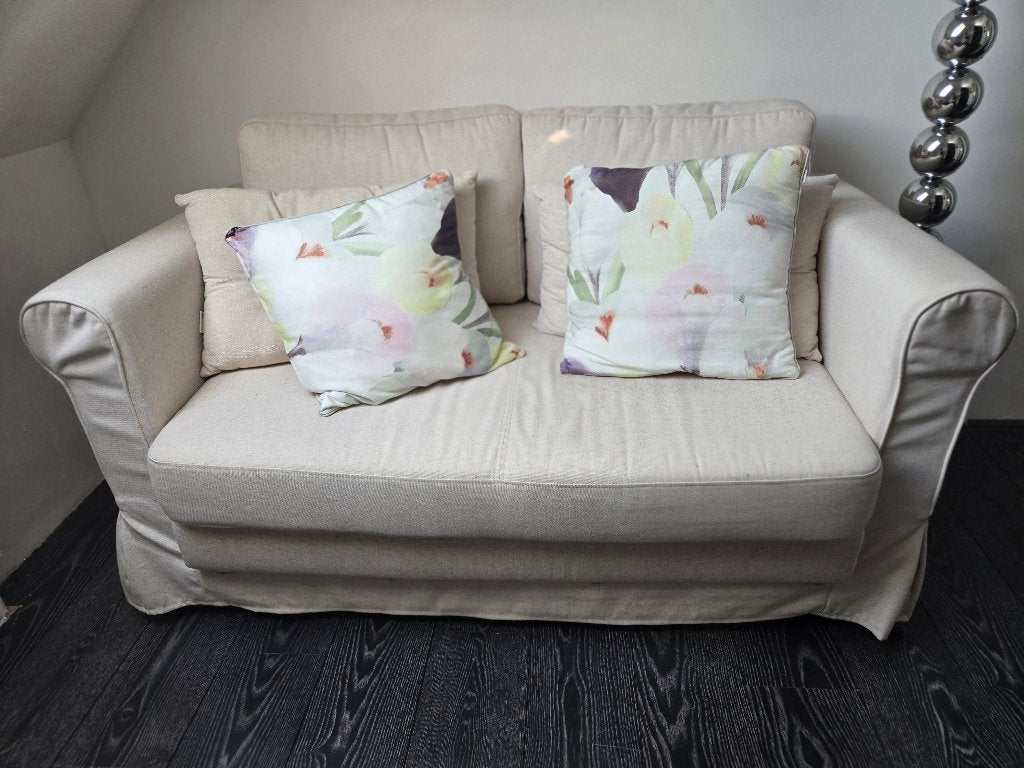 Slaapbank 2p, 150x72x69cm, leenbakker, wit (offwhite), Ophalen, Gebruikt, Beige, Tweepersoons