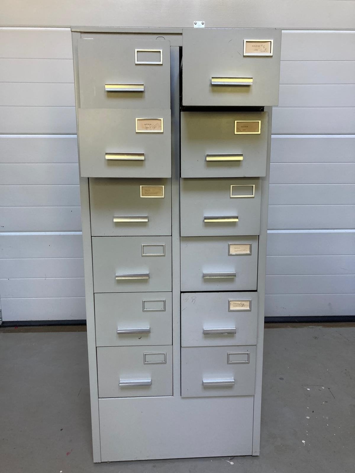 Vintage Gispen archiefkast, Huis en Inrichting, Kasten | Roldeurkasten en Archiefkasten, Ophalen, Gebruikt, 50 tot 100 cm, Minder dan 100 cm