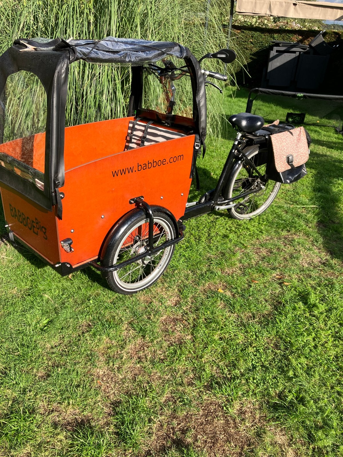 Elektrische babboe Big Bakfiets - Zeer Goede Staat,, 4 kinderen of meer, Huif, Zo goed als nieuw, Schijfrem
