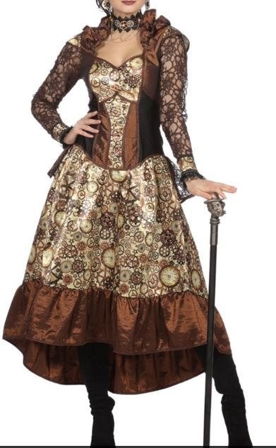 Mooie bruin/beige STEAMPUNK/HALLOWEEN jurk, Kleding | Dames, Carnaval, Nieuw, Ophalen of Verzenden, Kleding