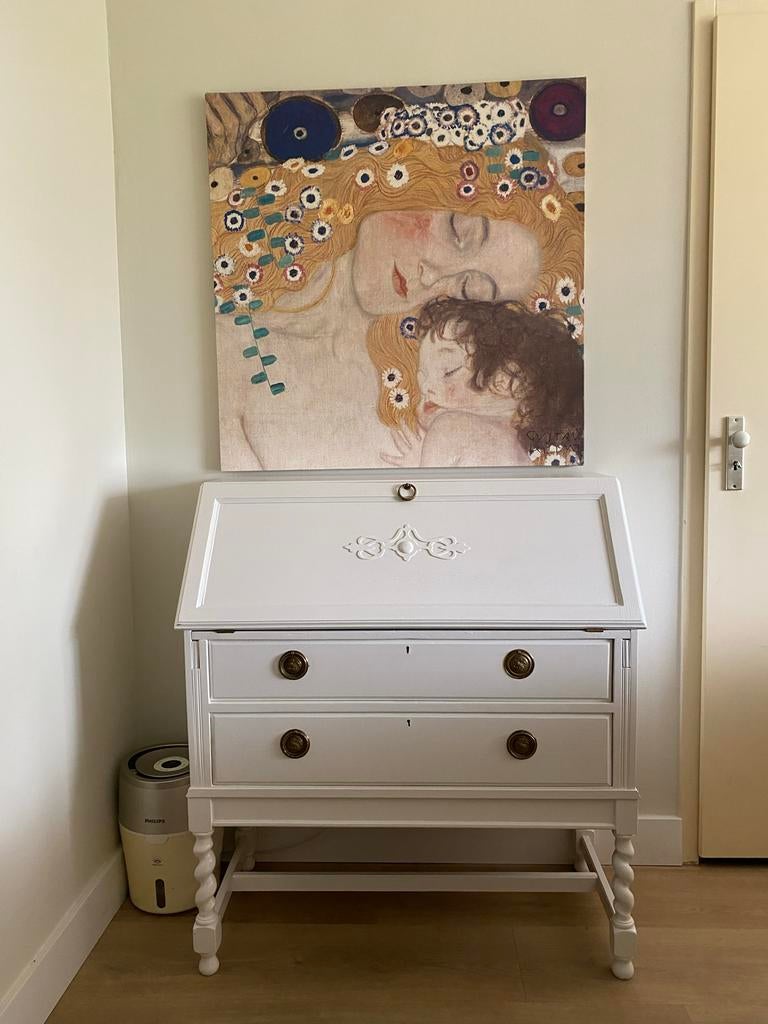 Witte antieke secretaire in een modern jasje, Ophalen, Gebruikt