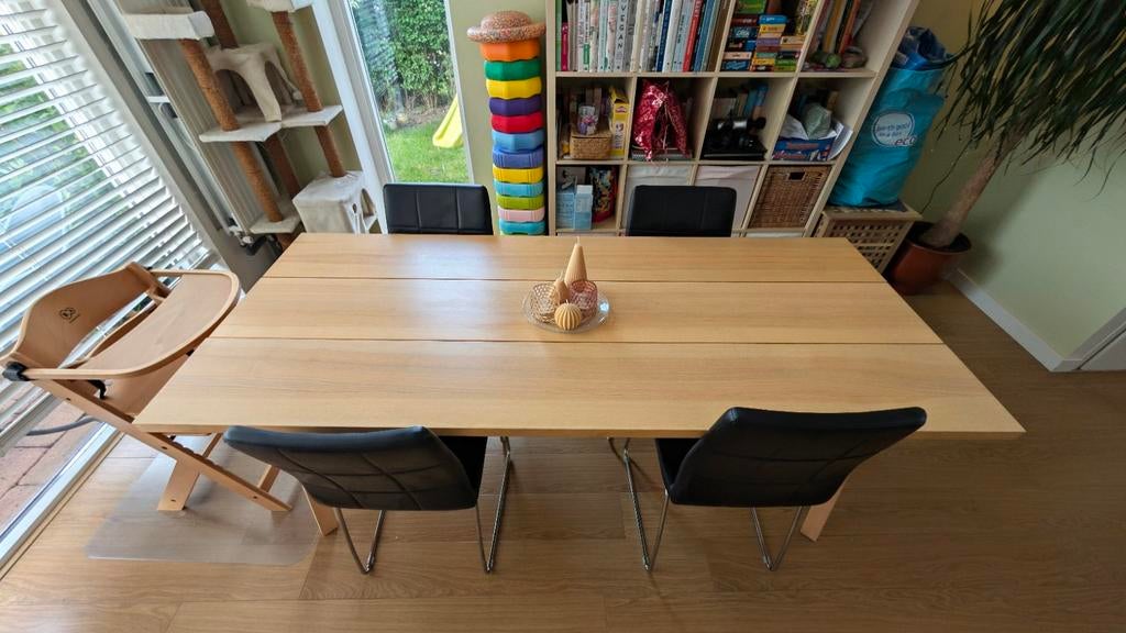 Eikenhouten eettafel, Ophalen, Gebruikt, Eikenhout, 50 tot 100 cm