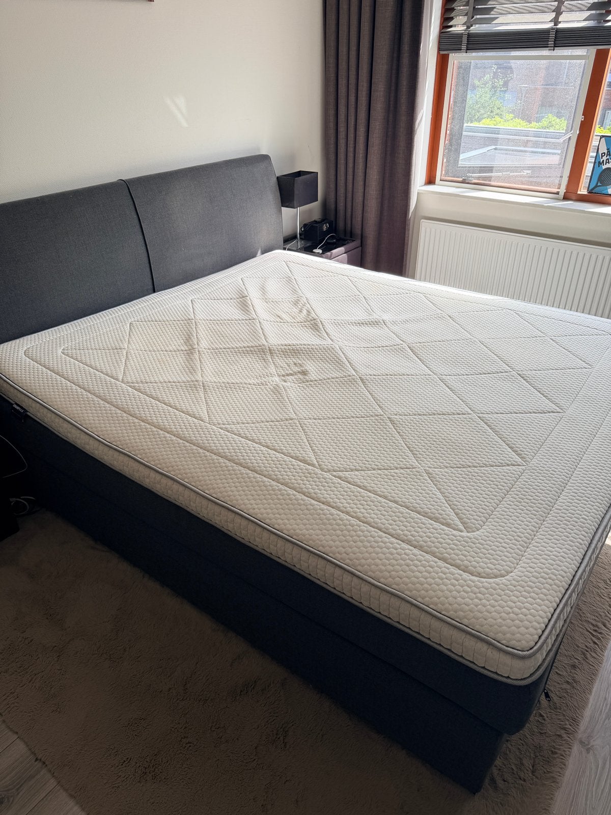 Boxspring Antraciet (180x210), Ophalen, Gebruikt, 210 cm, Tweepersoons