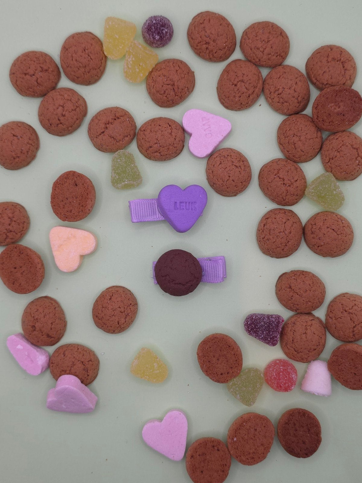 Sinterklaas Haarspeldjes: Kruidnoot & Fruithartje, Ophalen of Verzenden, Nieuw