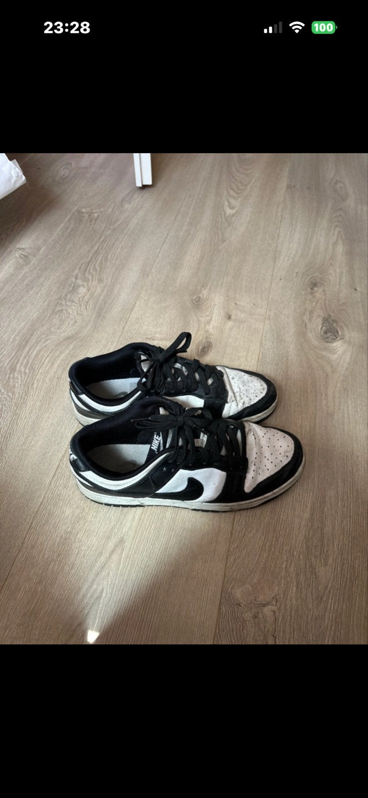 Nike Dunk Low Panda sneakers - maat 44, Ophalen of Verzenden, Gedragen, Zwart, Sneakers of Gympen