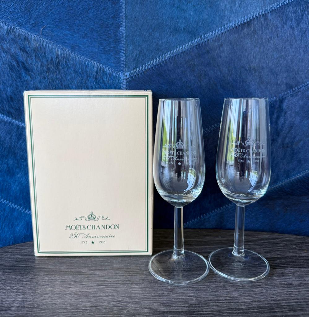 Vintage Moët & Chandon 250th  kristallen champagneglazen,, Antiek en Kunst, Ophalen of Verzenden