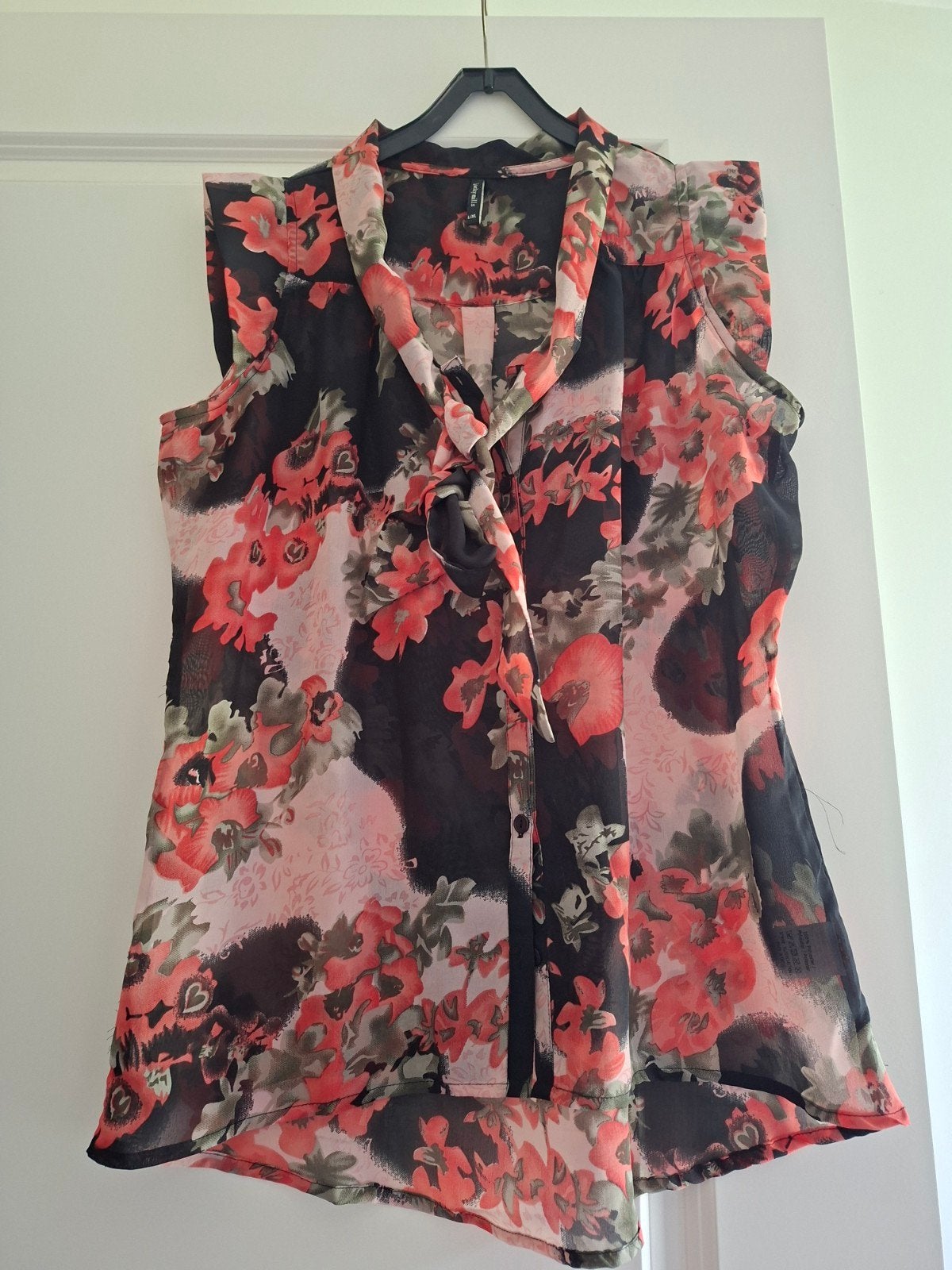 Jacky Mills bloemenprint blouse L/XL, Meerkleurig, Maat 42/44 (L), Ophalen of Verzenden, Zo goed als nieuw