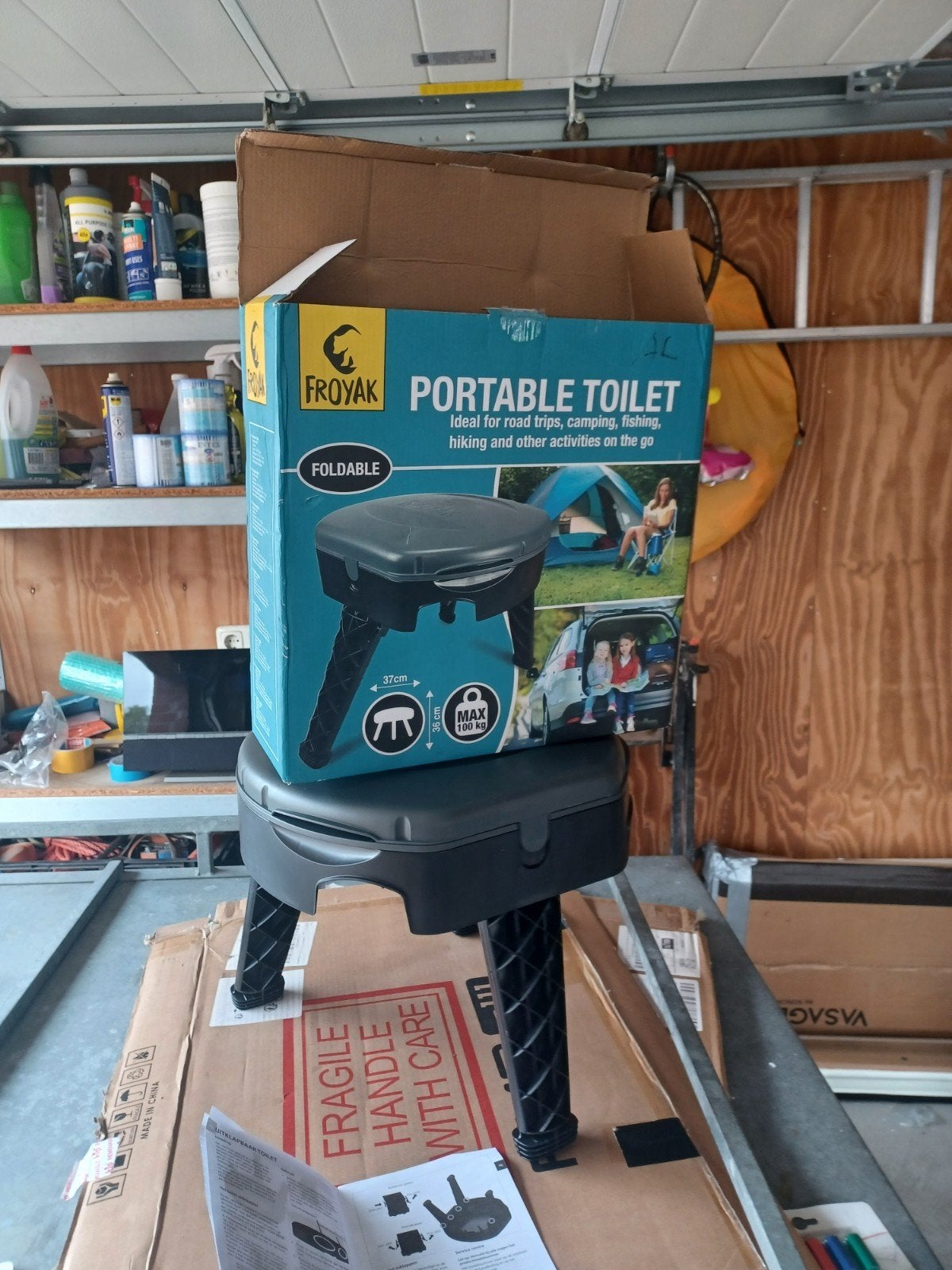Nieuwe Froyak draagbaar toilet - Ideaal voor onderweg, Ophalen of Verzenden