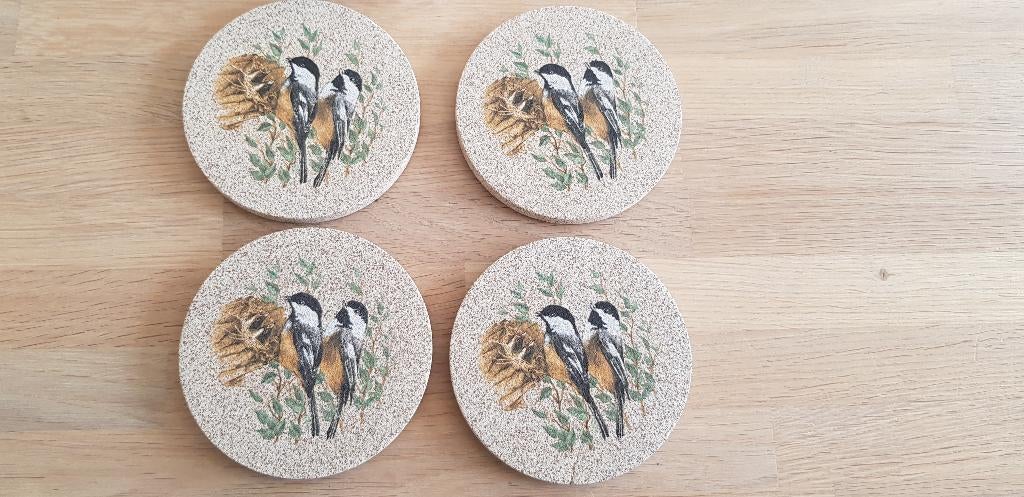 Zandstenen onderzetters, vogels  , Ophalen of Verzenden, Nieuw, Glas of Kopje