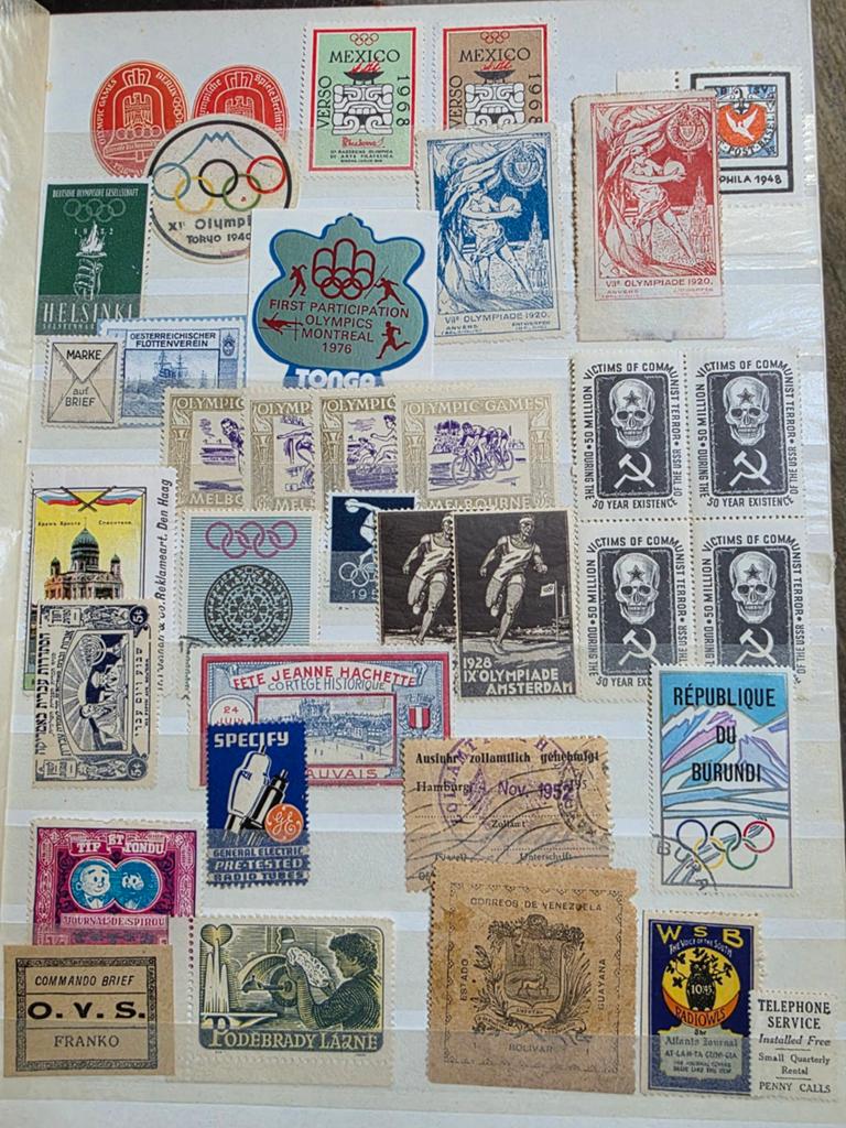 097) ORIGINELE SLUITZEGELS- oa OLYMPISCHE SPELEN  35 STUKS, Verzenden, Gestempeld, Sport