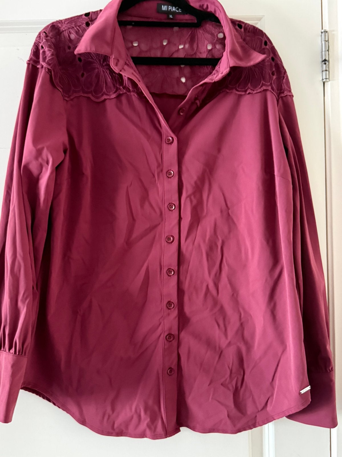 Mi piace travelstof blouse, Kleding | Dames, Ophalen of Verzenden, Zo goed als nieuw, Rood