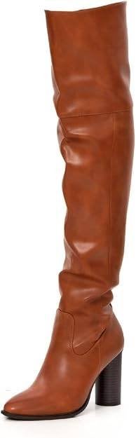 diamantique overknee laarzen met hoge hak camelbruin (40), Hoge laarzen, Diamantique, Bruin, Verzenden