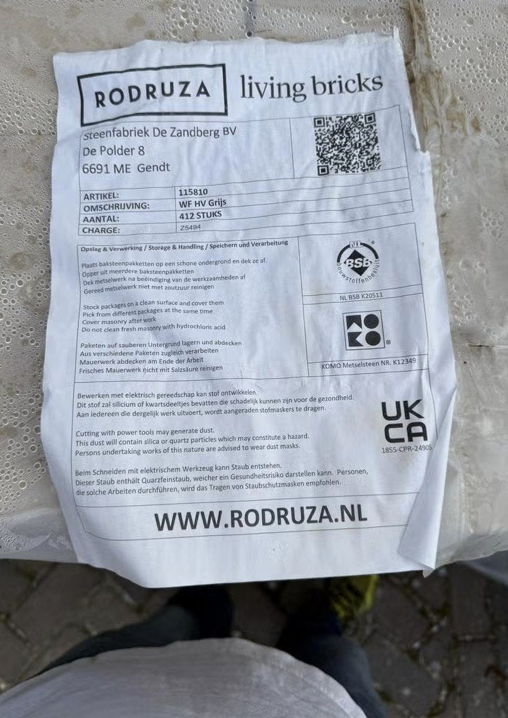 Rodruza WF HV Grijs - 115810, Ophalen, Nieuw, Bakstenen