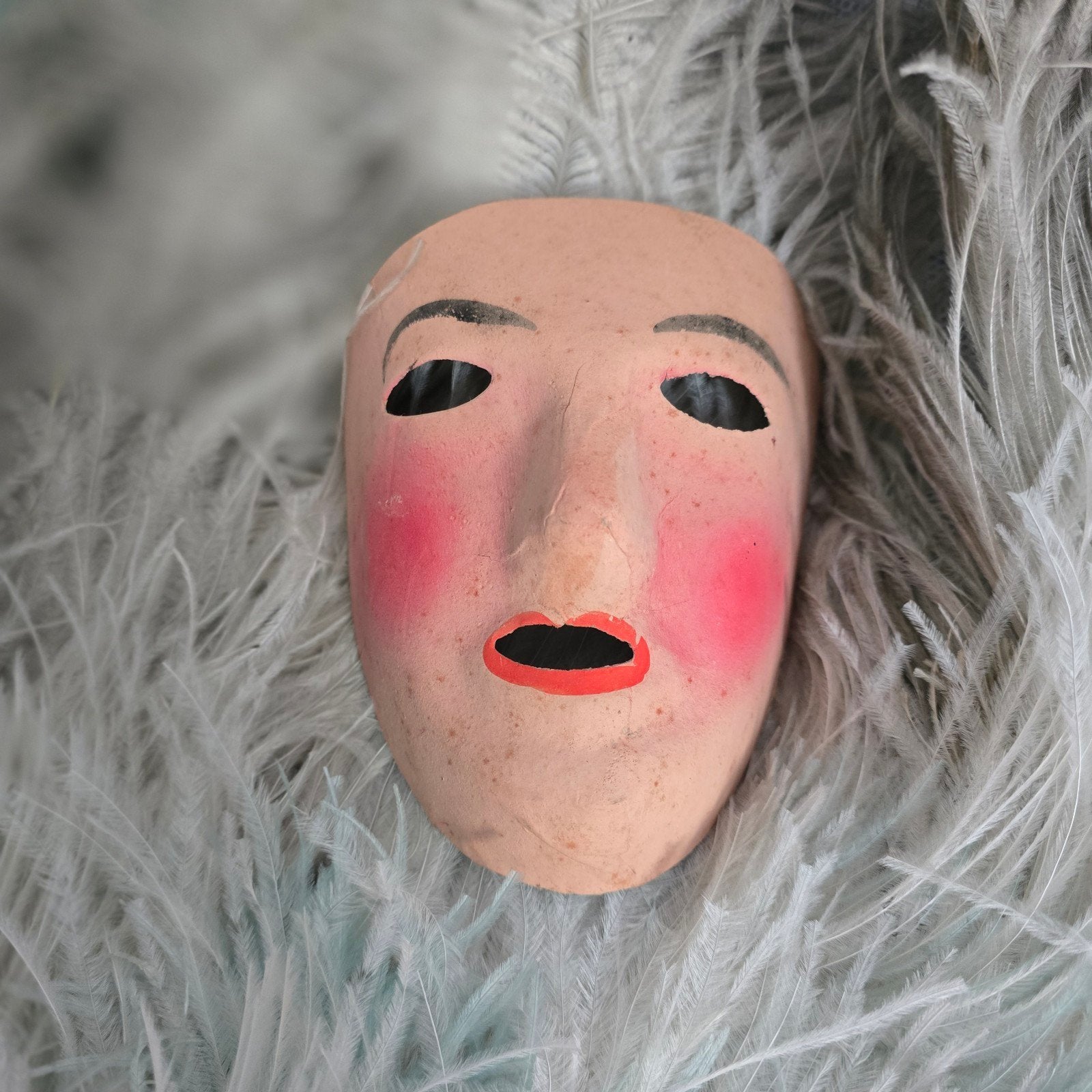 Antiek Frans theater masker Marie Antoinette pop, Antiek en Kunst, Ophalen of Verzenden