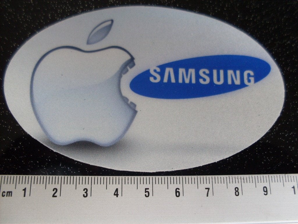 dikke sticker samsung logo apple 17x, Verzenden, Zo goed als nieuw, Merk