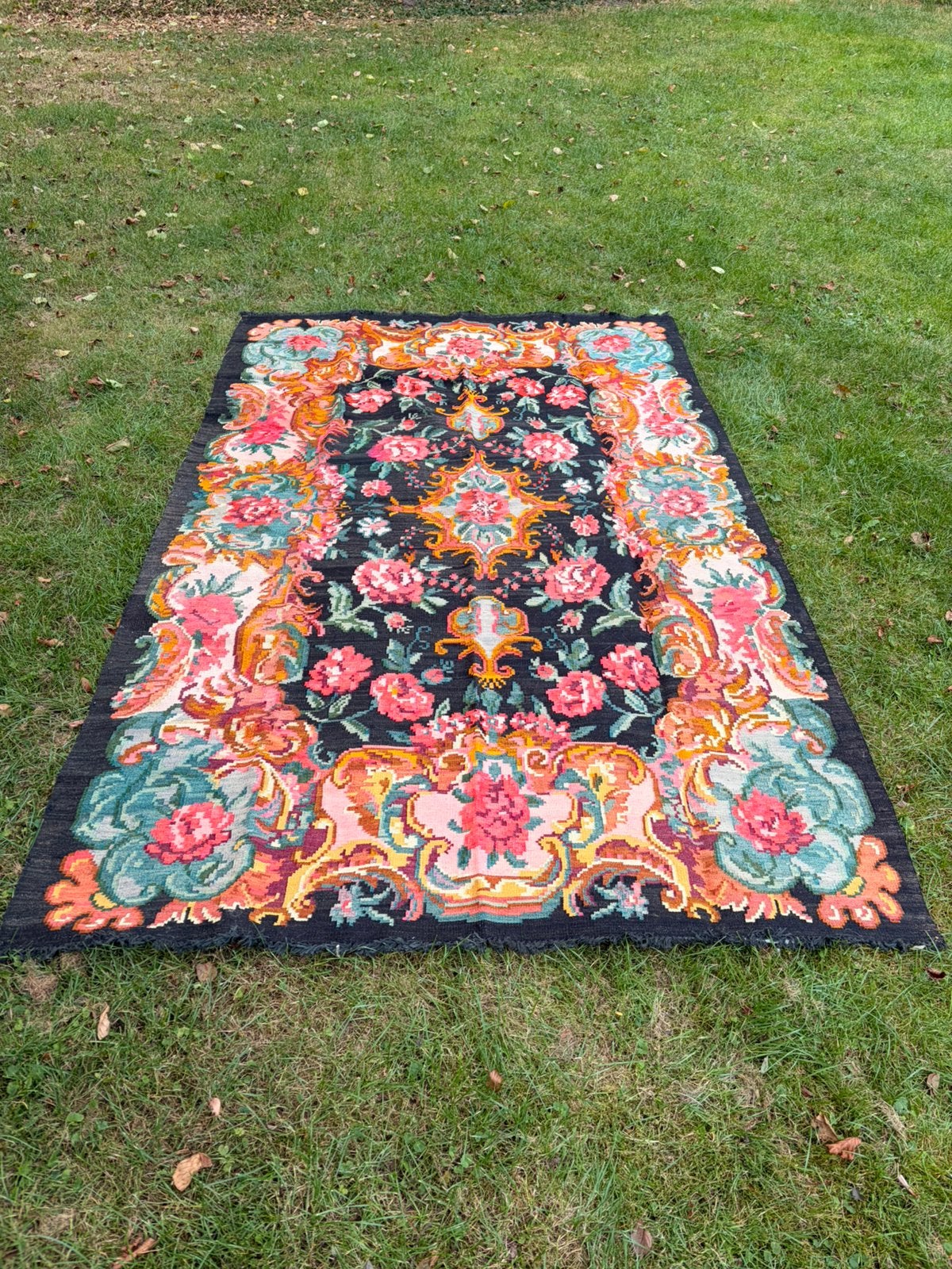 Prachtige Authentieke Vintage Rozenkelim(Moldavië)182x300 cm, 150 tot 200 cm, 200 cm of meer, Ophalen of Verzenden, Zo goed als nieuw