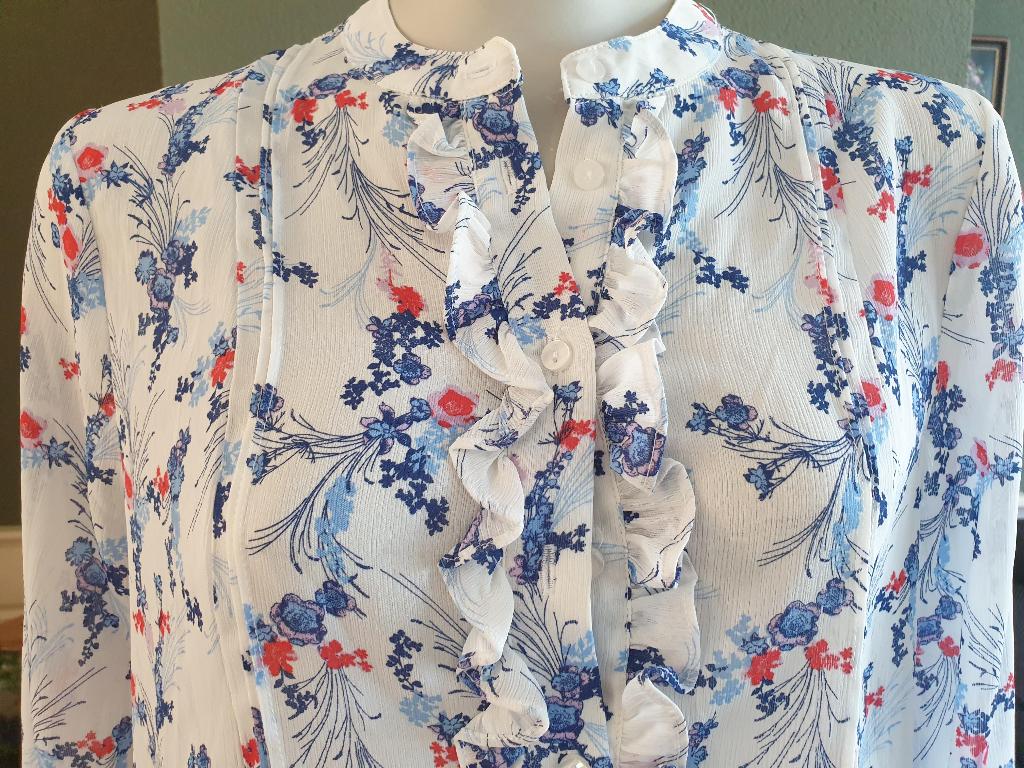 Saint Tropez Saintropez top blouse achtig S 36, Verzenden, Wit, Zo goed als nieuw, Lange mouw