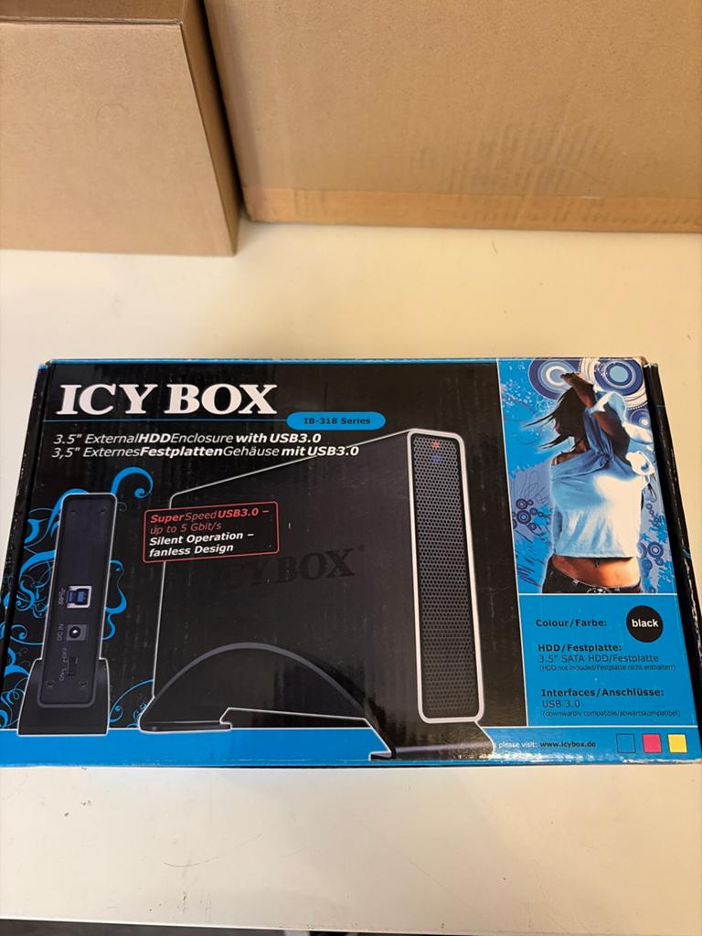 ICY BOX 3.5" Externe HDD Behuizing USB 3.0 Zwart, Computers en Software, Harde schijven, Server, HDD, Nieuw, Ophalen of Verzenden