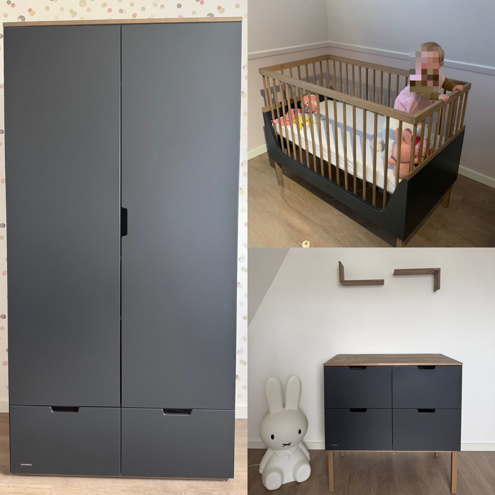 Complete Kidsmill Sepp babykamer - Antraciet grijs, Ophalen, Gebruikt, Jongetje of Meisje
