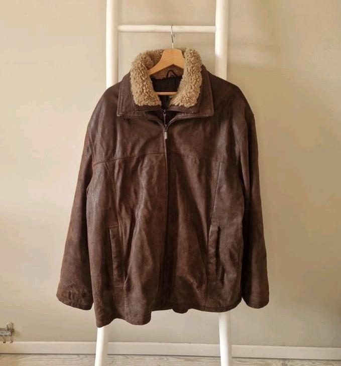 Unknown destination - Bruine leren jas met schapenvacht, Ophalen of Verzenden, Zo goed als nieuw, Maat 56/58 (XL), Bruin