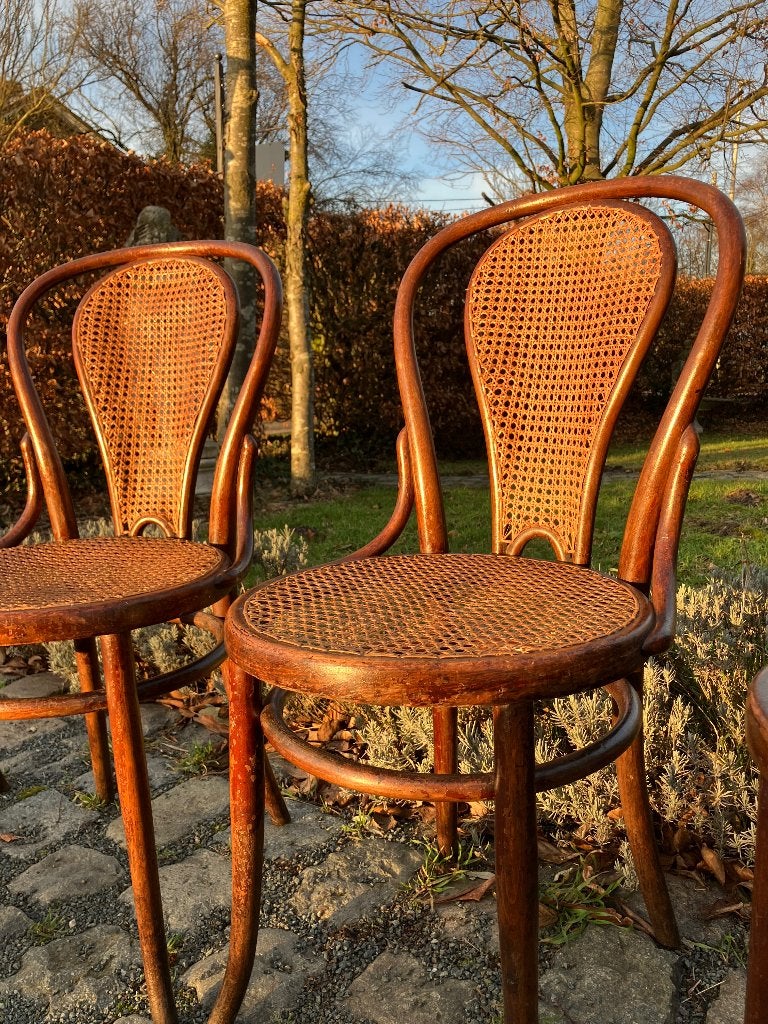 Originele Thonet stoelen uit 1920 ontwerp Josef Hoffmann, Ophalen, Gebruikt, Bruin, Thonet
