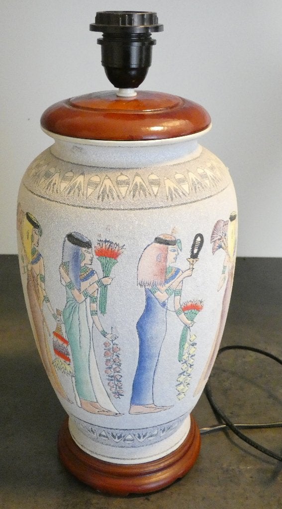 Vintage keramieken vloerlamp Egyptisch [1706], Ophalen
