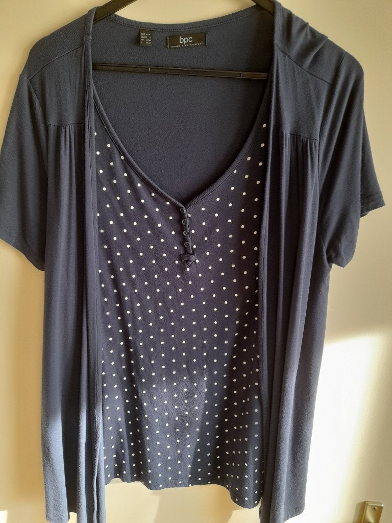 Top mtM blauw met witte stip, Kleding | Dames, Tops, Maat 38/40 (M), Blauw, Ophalen of Verzenden, Zo goed als nieuw