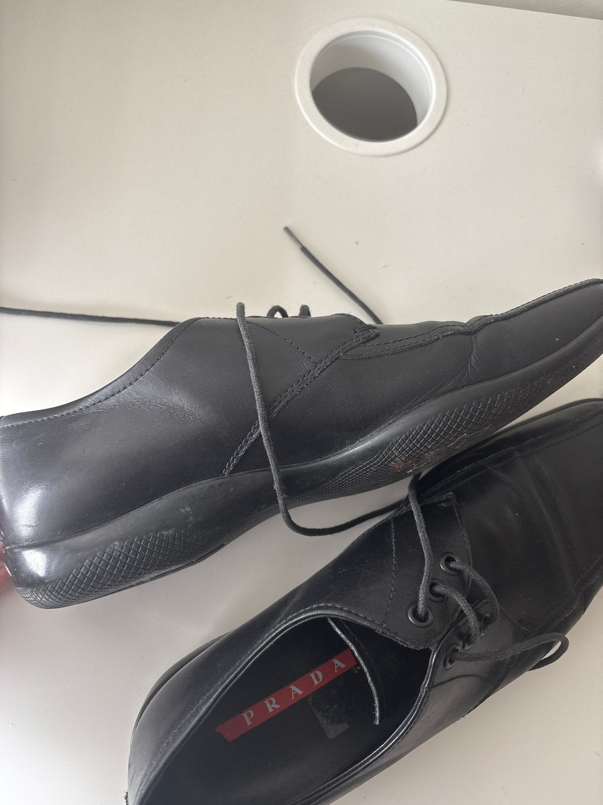 Prada Nette Schoenen Zwart - Maat 41 (4E 1073 5), Kleding | Heren, Schoenen, Ophalen of Verzenden, Gedragen, Zwart, Veterschoenen