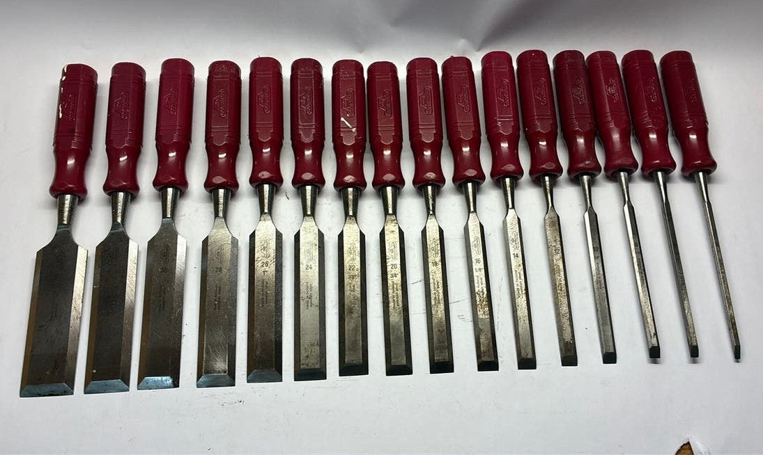 Prachtige nooitgedagt beitelset 16x  ( beitels houtbeitels ), Antiek en Kunst, Antiek | Gereedschap en Instrumenten, Ophalen of Verzenden