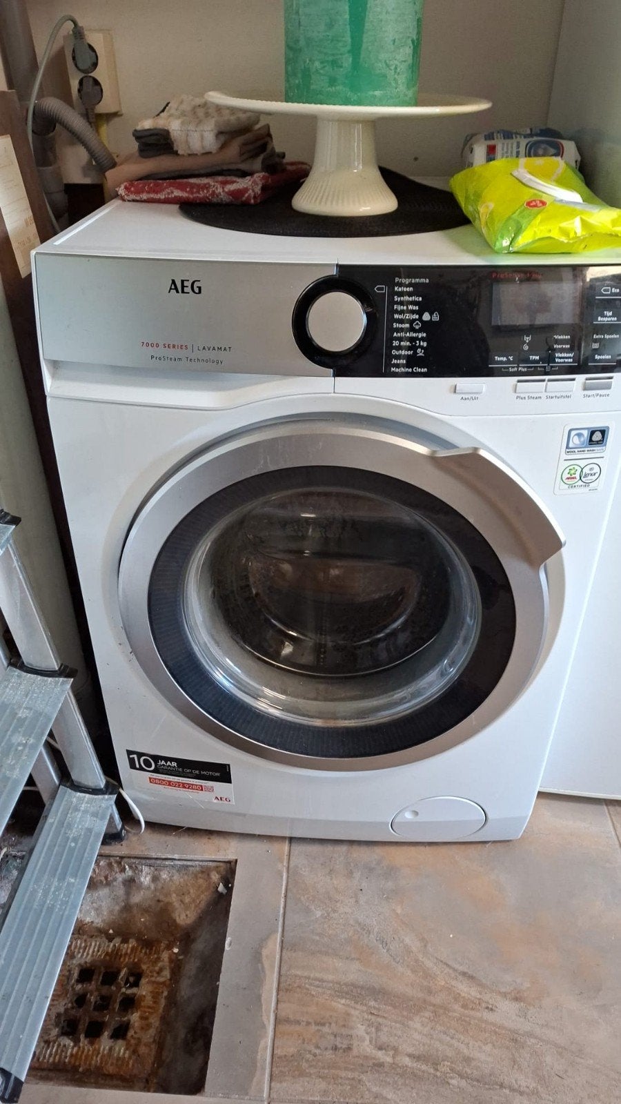 AEG 7000 Series Lavasmat ProSteam Wasmachine, Ophalen, 1200 tot 1600 toeren, Gebruikt, 8 tot 10 kg