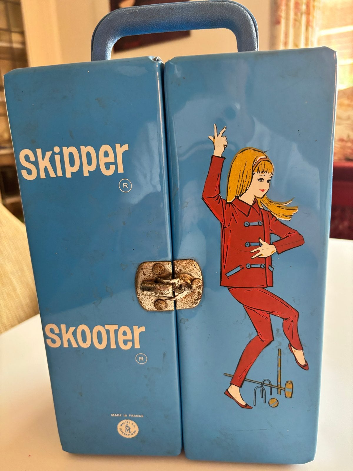 Vintage Skipper in koffer uit 1966, Ophalen of Verzenden, Gebruikt, Pop
