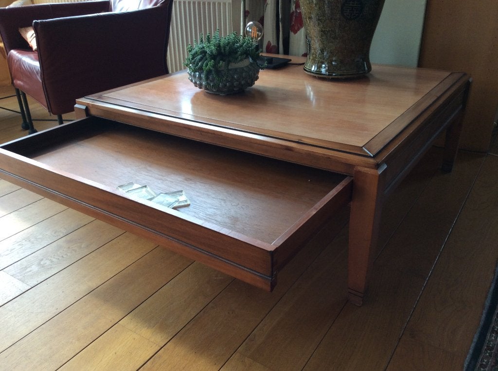 Kersenhout , salon tafel, lage tafel, bijzet tafel, Ophalen, 50 tot 100 cm, Vierkant, 50 tot 100 cm