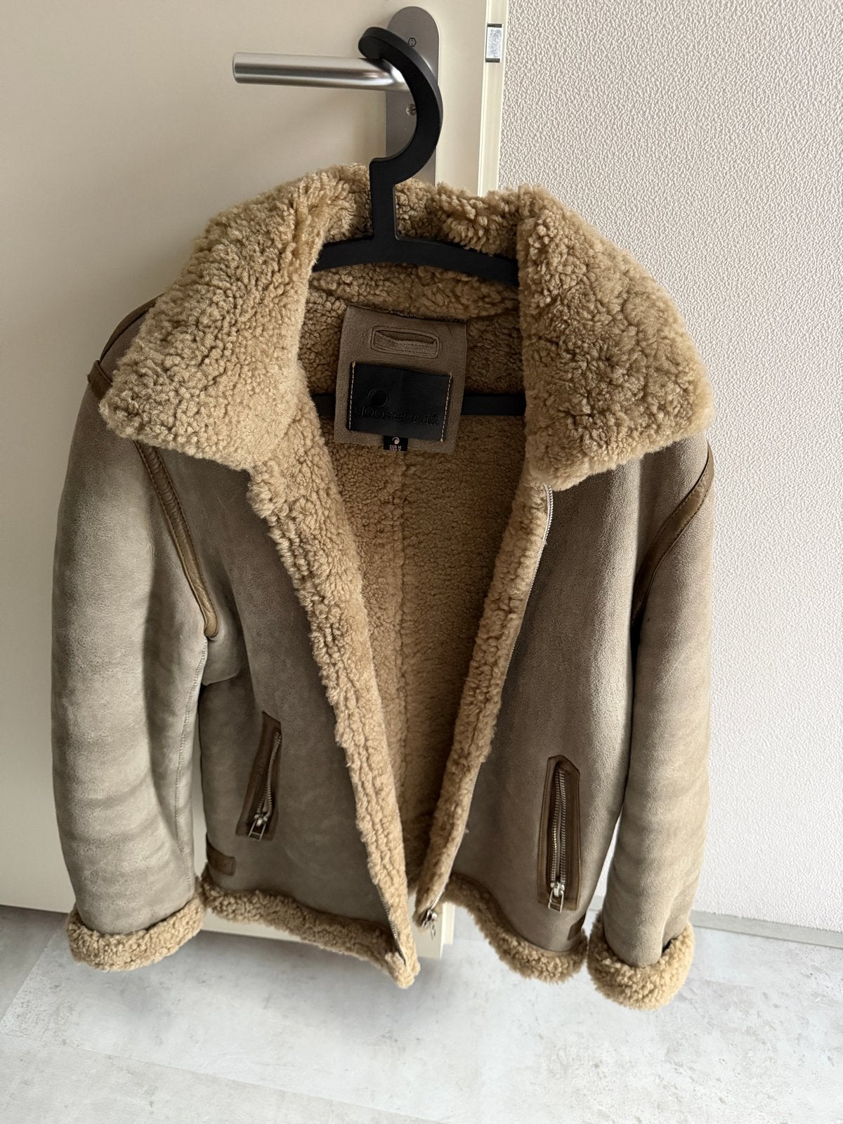 Goosecraft Houston Lammy jas - Maat M, Kleding | Heren, Ophalen of Verzenden, Zo goed als nieuw, Beige