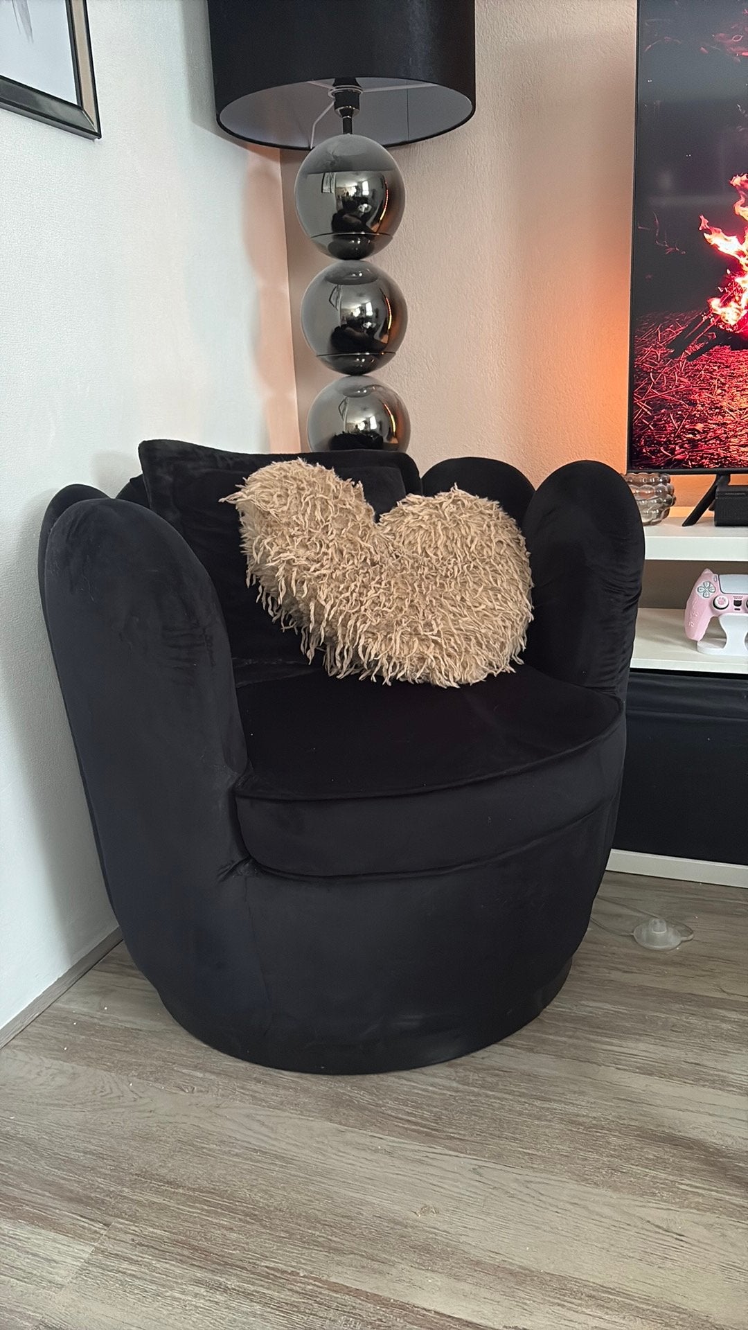 Fauteuils velvet zwart, Huis en Inrichting, Fauteuils, Ophalen, Zo goed als nieuw, 75 tot 100 cm, 50 tot 75 cm