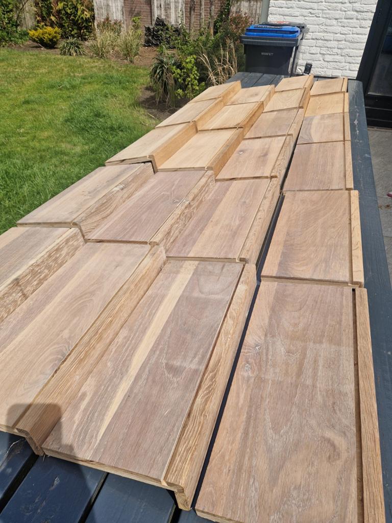 Eiken overzet treden, traprenovatie en stootborden, Ophalen, Gebruikt, Trap, 2 tot 4 meter