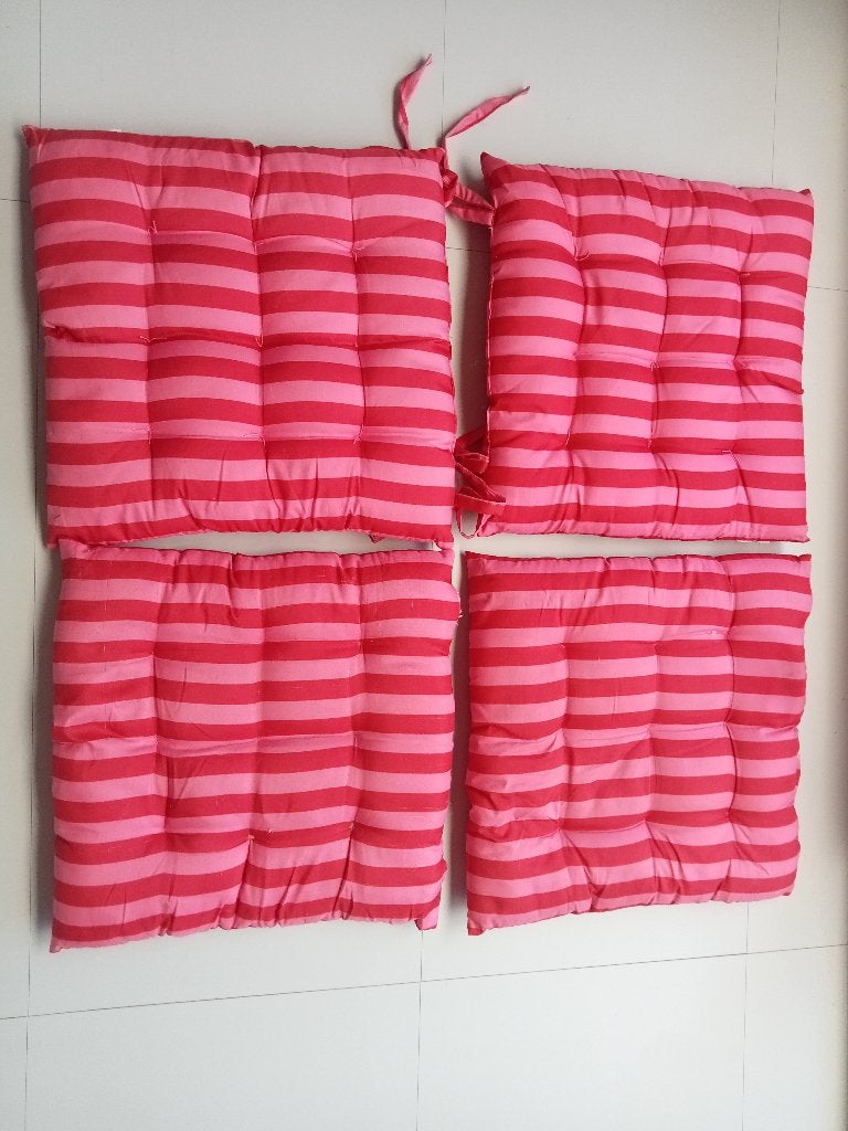 8 STOELKUSSENS TUINKUSSENS GESTREEPT 2 VERSCHILLENDE SOORTEN, Tuin en Terras, Ophalen, Gebruikt