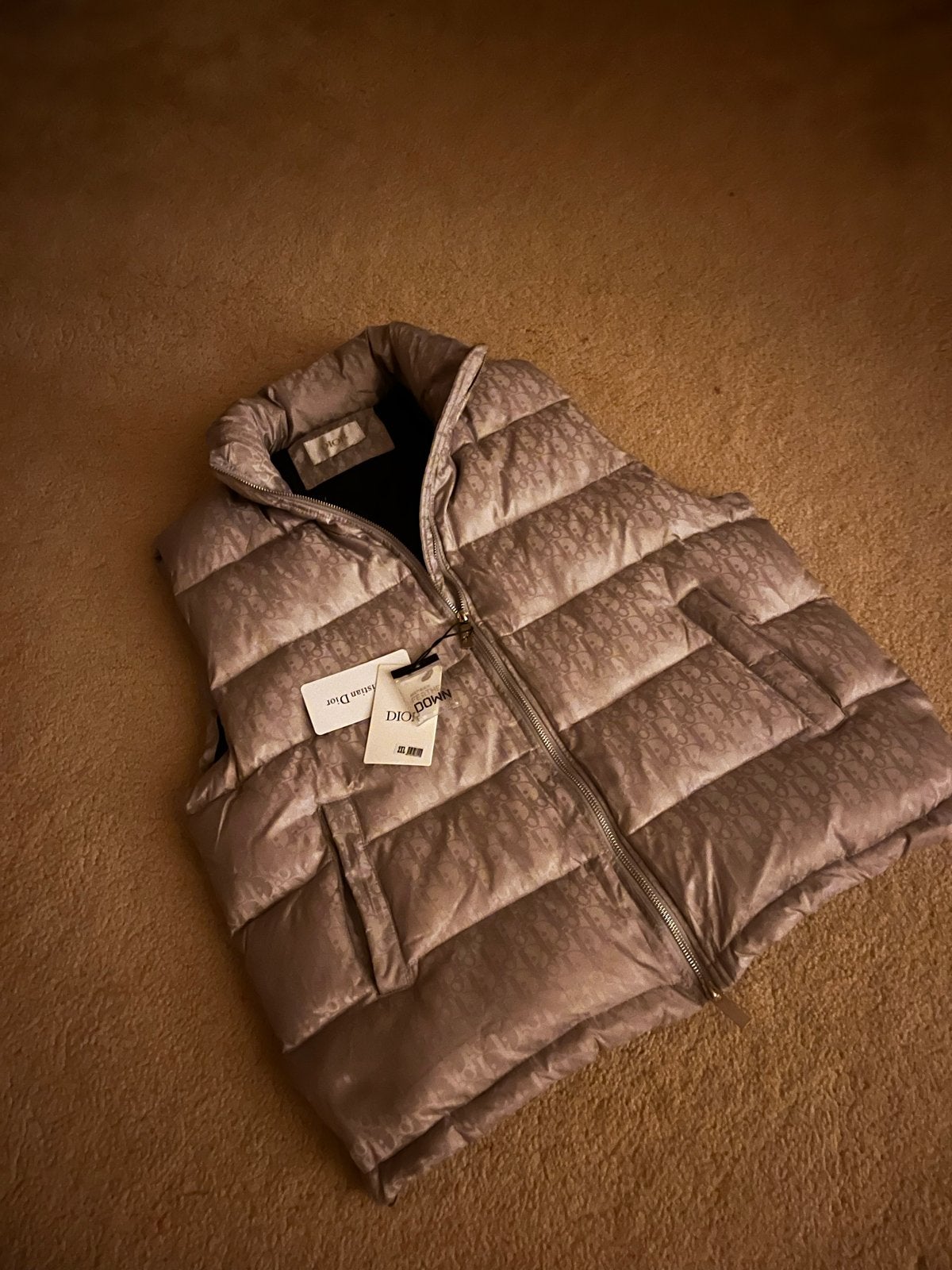 Dior Down Monogram Bodywarmer, Kleding | Heren, Bodywarmers, Ophalen of Verzenden, Nieuw, Overige maten, Grijs