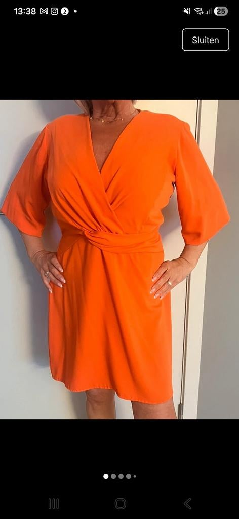 Oranje jurk met 40  42, Ophalen of Verzenden, Zo goed als nieuw, Maat 38/40 (M), Oranje